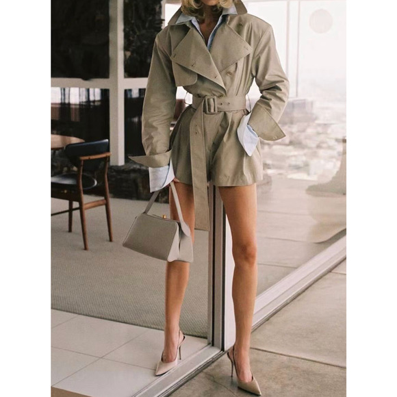 Helsa The Short Trench Jumpsuit Medium - Picture 3 of 11